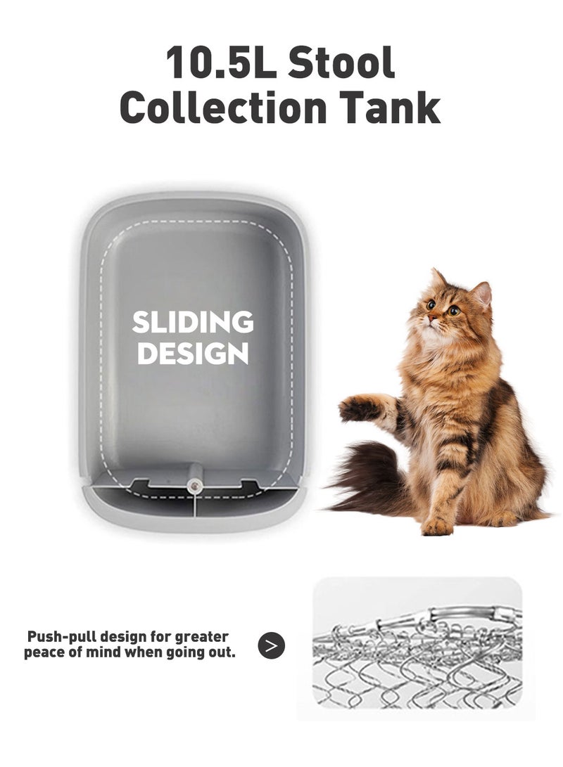 كيدل صندوق فضلات القطط ذاتي التنظيف، تصميم مفتوح من الأعلى، صندوق فضلات أوتوماتيكي مع تحكم عبر التطبيق لعدة قطط، صندوق فضلات للحيوانات الأليفة، صندوق فضلات القطط. - Image 5